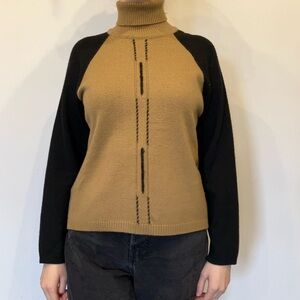 Vintage Bellamie Two-Tone Turtleneck Sweater size XL